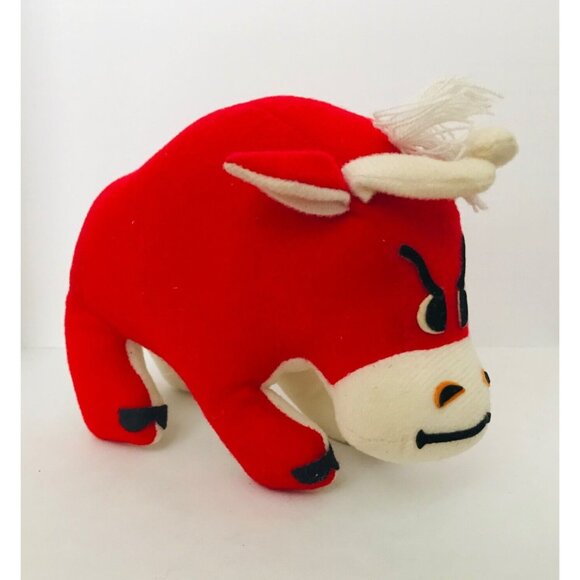Vtg Dakin Dream Pets Bull Steer Red Velveteen Plush Stuffed Animal 1950s-1960s - Picture 1 of 9